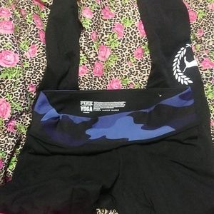 Pink Blue Camo Yoga Tights